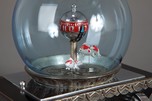 Art Deco Japanese ”Fishbowl” Clock with Swimming Goldfish